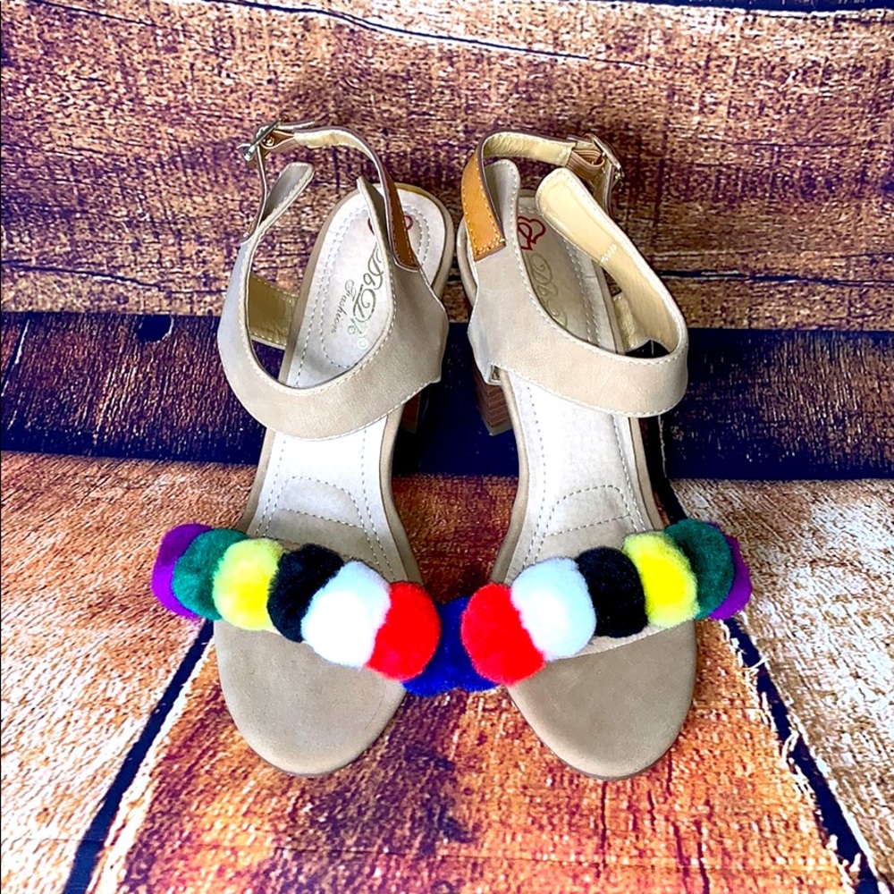 Pompom  chunky heels